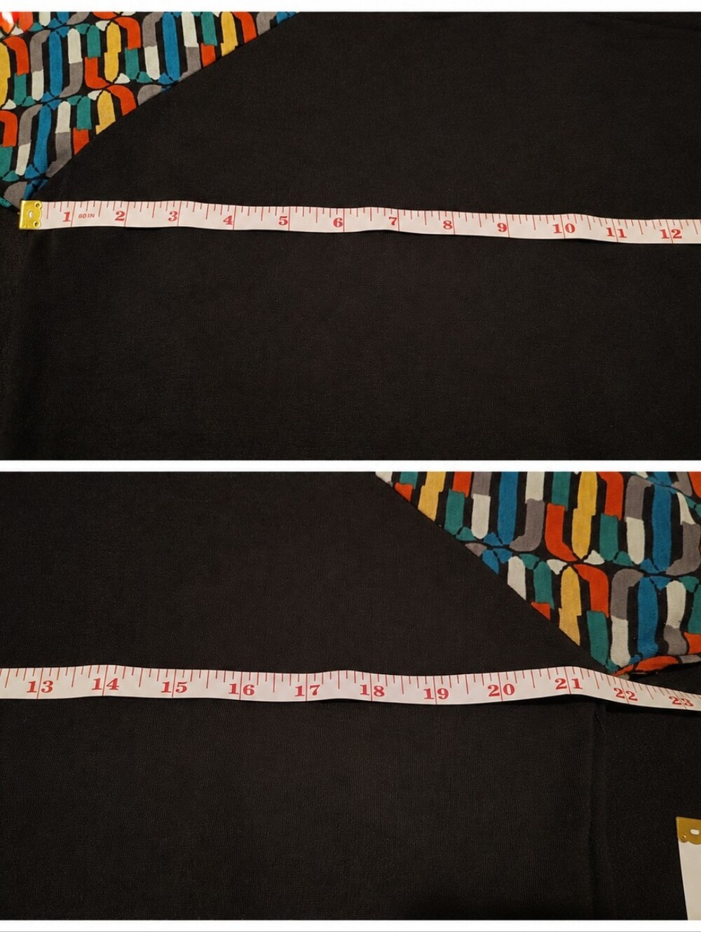 LuLaRoe Randy Top Large Black Colorful Raglan 3/4 Sleeve Shirt - Picture 4 of 5